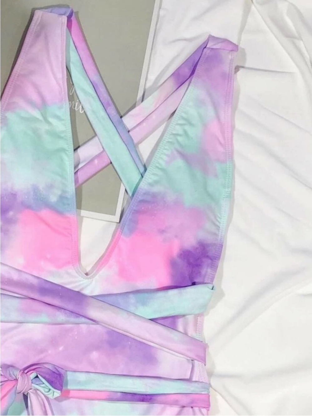 NWOT Tie Dye One Piece Multi-Way Swimsuit - size S - Picture 3 of 15